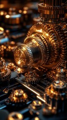 Golden Gears Mechanism Closeup