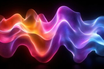 Fototapeta premium Abstract Colorful Glowing Particle Waves