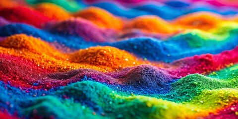 Vibrant Colored Sand Texture Background: Close-Up Macro Shot with Rule of Thirds Composition