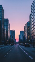 Fototapeta premium Urban street view with modern skyscrapers.