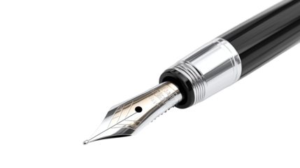 High-quality silver pen png on transparent background for professional design projects and office presentations.