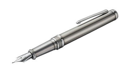 Fototapeta premium High-quality silver pen png on transparent background for professional design projects and office presentations.