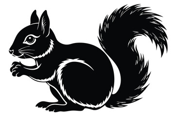 Obraz premium Squirrel silhouette vector art illustration
