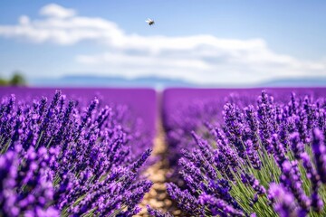 Obraz premium Sun-Drenched Lavender Field Stretching Across Provence Land