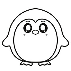 Simple Penguin Standing | Hand-Drawn Line Art