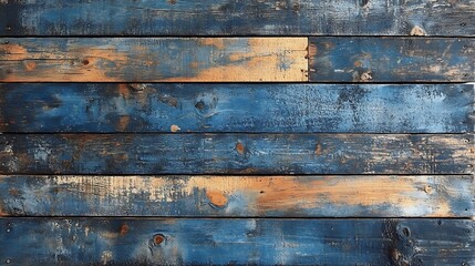 A close-up of weathered blue wood planks, perfect for rustic backgrounds or vintage designs 