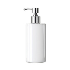 Obraz premium Sophisticated white dispenser with a sleek chrome pump mechanism design