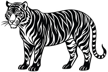 Fototapeta premium Hand drawn tiger silhouette