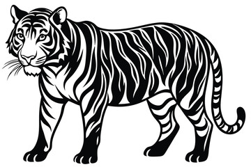 Obraz premium Hand drawn tiger silhouette