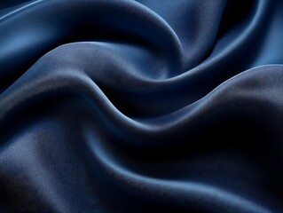 Fototapeta premium Fabric waves. Dark navy background