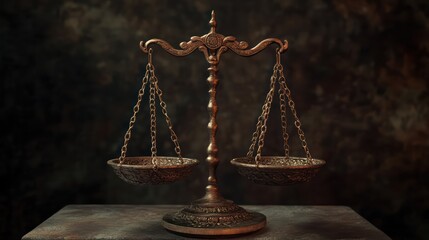 Antique Bronze Scales of Justice: Symbol of Balance and Law