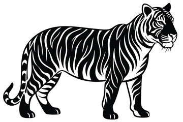 Obraz premium Hand drawn tiger silhouette