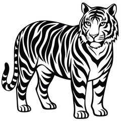 Obraz premium A powerful majestic tiger silhouette vector