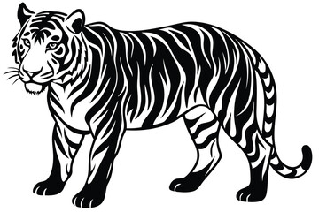 Fototapeta premium A powerful majestic tiger silhouette vector