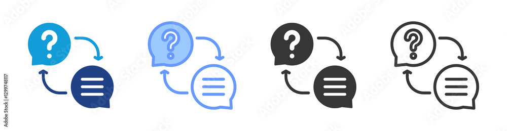 Poster consultation icon set multiple style collection