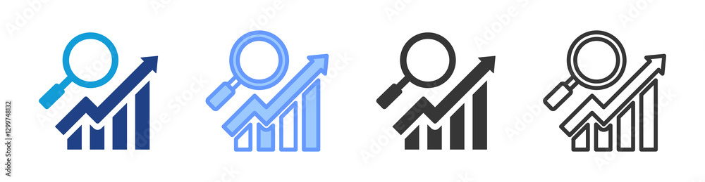 Poster Analysis icon set multiple style collection