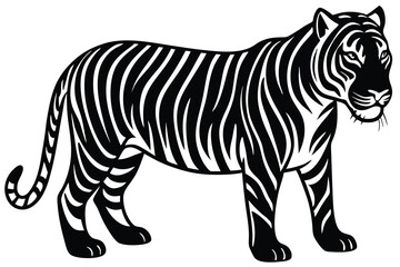 A powerful majestic tiger silhouette vector