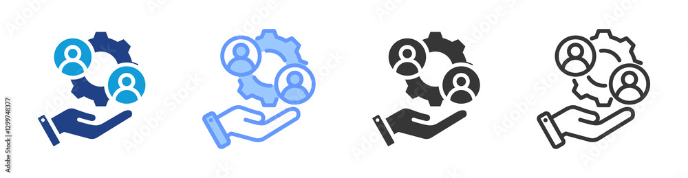 Poster Facilitation icon set multiple style collection