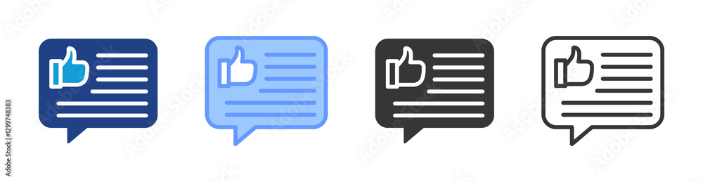 Poster Feedback icon set multiple style collection