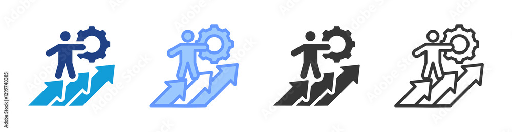 Poster Development icon set multiple style collection