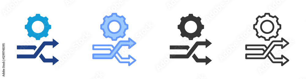 Poster Change Management icon set multiple style collection