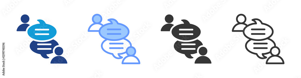 Poster Communication icon set multiple style collection