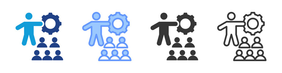 Training icon set multiple style collection