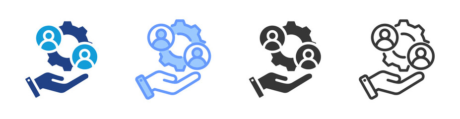 Facilitation icon set multiple style collection