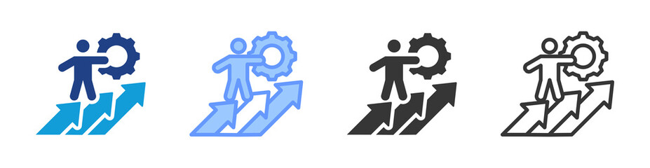 Development icon set multiple style collection