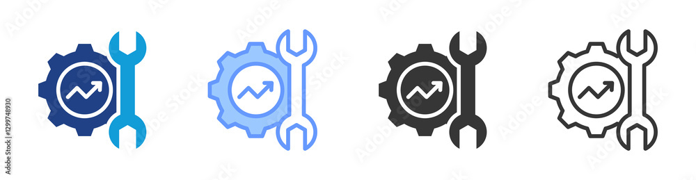 Aufkleber Optimization icon set multiple style collection