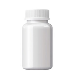 Close-up of a clean white plastic bottle container with cap isolated on white