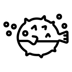 puffer fish Line Icon