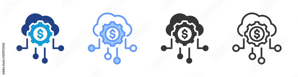 Poster business intelligence icon set multiple style collection