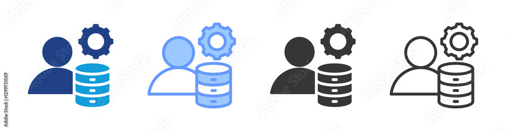 Poster Data Engineer icon set multiple style collection