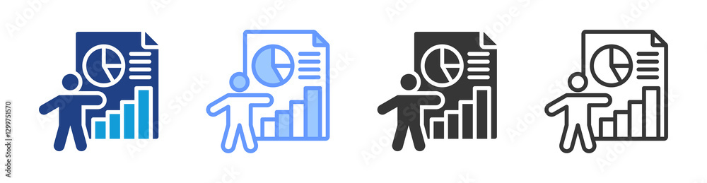 Poster Data Scientist icon set multiple style collection