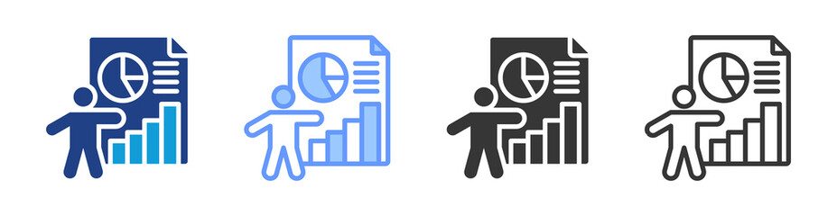 Data Scientist icon set multiple style collection