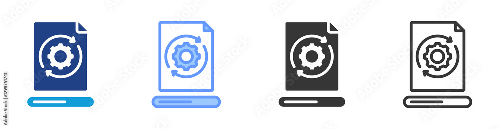 Aufkleber Data Processing icon set multiple style collection