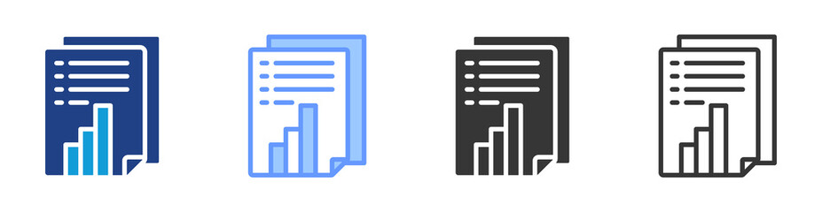 Report icon set multiple style collection