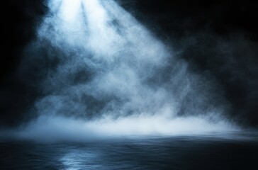 Fototapeta premium Mysterious Fog and Smoke Background with Dramatic Light Creatively Illuminating the Scene for Atmospheric Photography and Art Projects