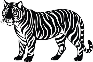 Obraz premium Tiger vector silhouette illustration, Tiger Clip art