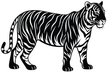 Tiger vector silhouette illustration, Tiger Clip art