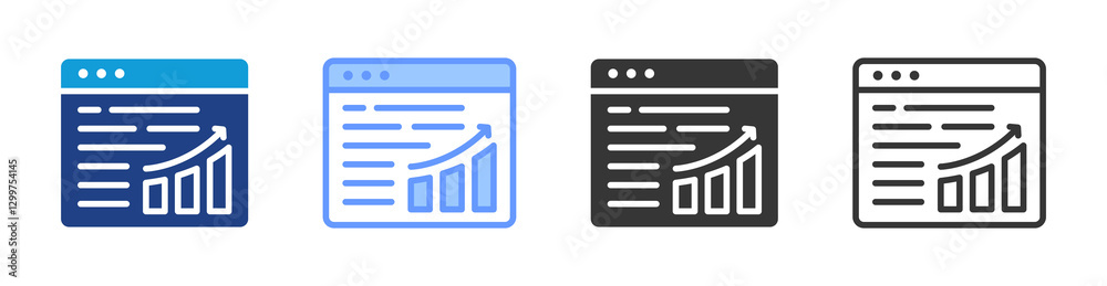 Poster Analytics icon set multiple style collection