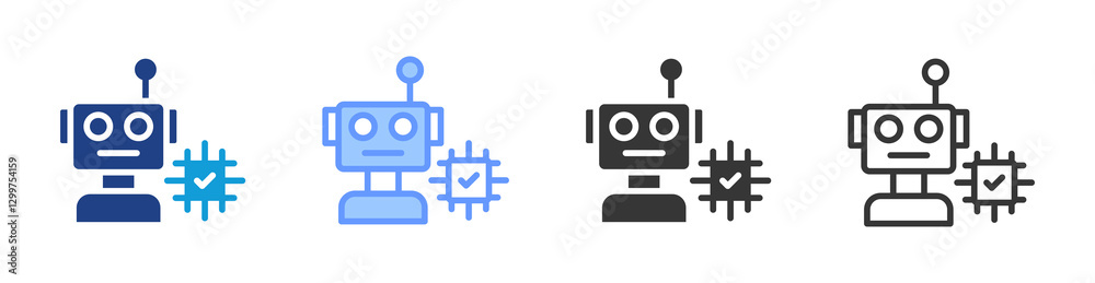 Poster Ai icon set multiple style collection