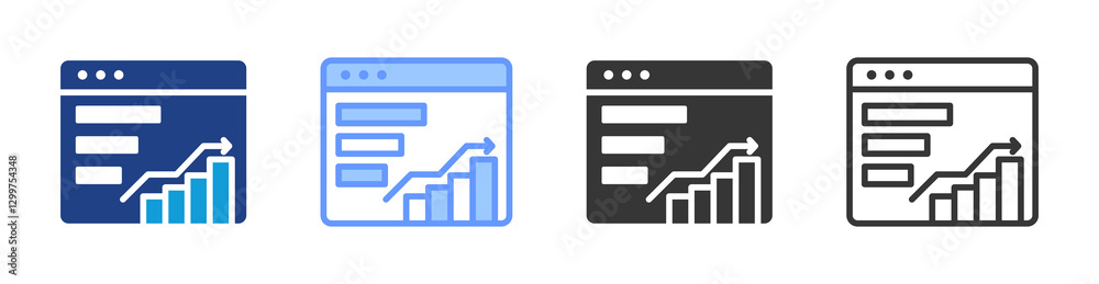 Poster Data Visualization icon set multiple style collection