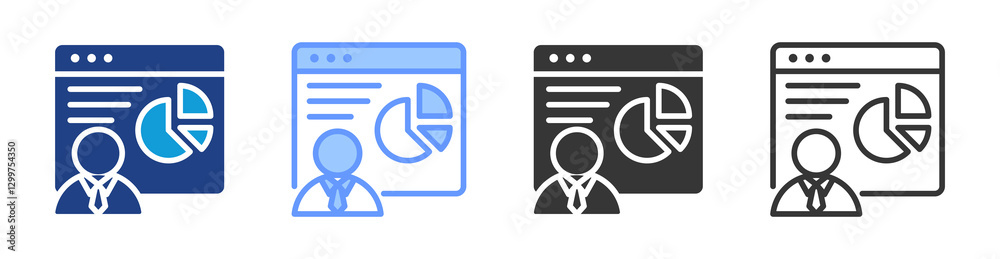 Poster Data Scientist icon set multiple style collection