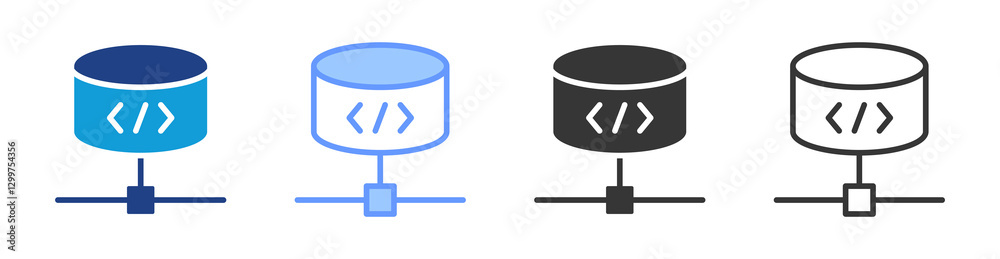 Aufkleber Database icon set multiple style collection