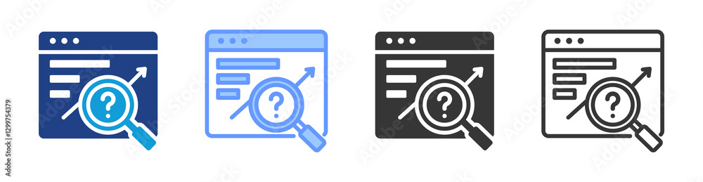 Poster Forecasting icon set multiple style collection