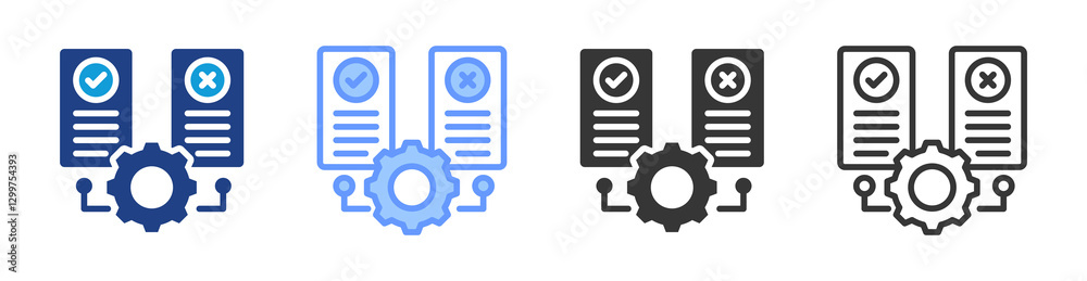 Poster Hypothesis Testing icon set multiple style collection