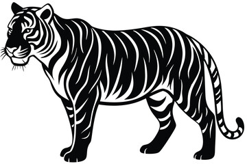 Fototapeta premium Black tiger silhouettes vector