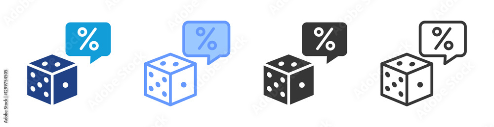 Poster Probability icon set multiple style collection